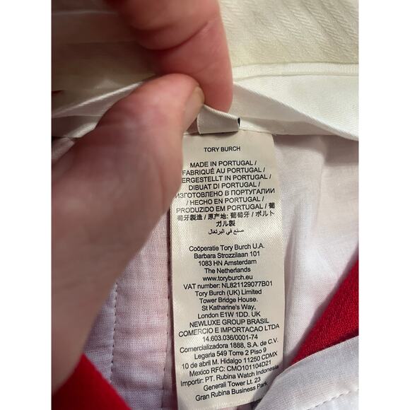 Tory Burch Double Faced Pleated Lined 100% Wool Pants Red Size 4 - Picture 10 of 13